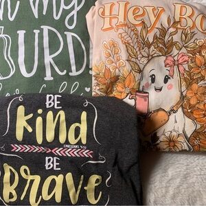 XL Women’s Long Sleeve Graphic TShirts with Fall Halloween & Inspirational Print